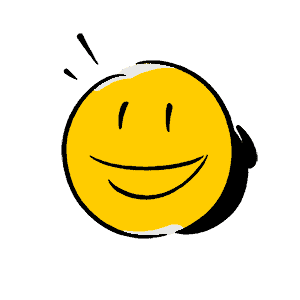 Eine einfache Zeichnung eines lächelnden gelben Gesichts auf grauem Hintergrund von der HANSETRANS GmbH.