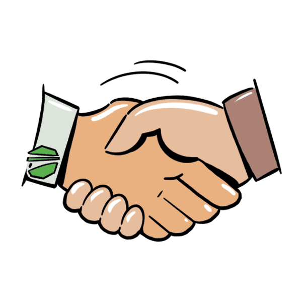 Abbildung eines Händedrucks, der eine Vereinbarung oder Partnerschaft mit der HANSETRANS GmbH symbolisiert.